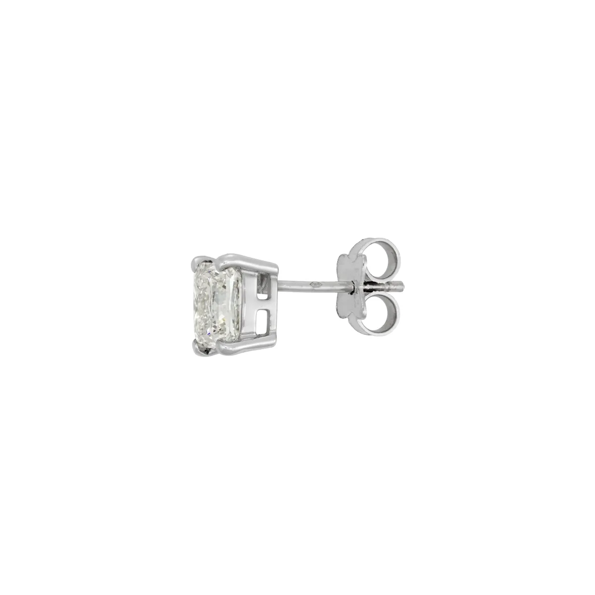 Topos studs en oro blanco de 18 Kilates, con 2 diamante de laboratorio centrales de 2.40 Ct