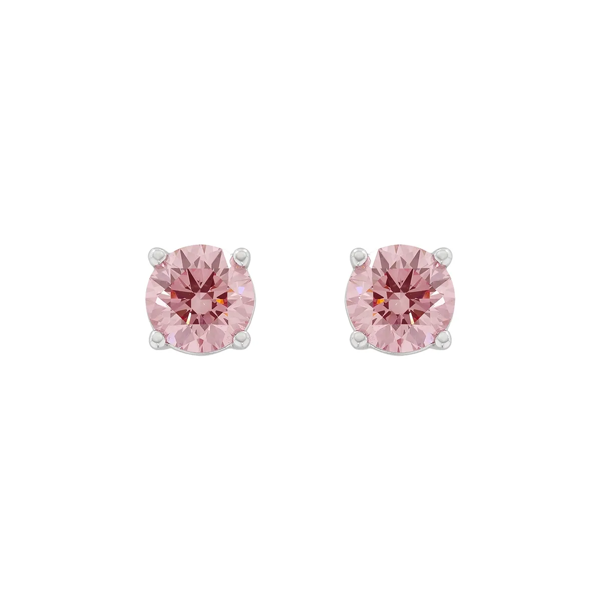 Topos studs en oro blanco de 18 Kilates, con 2 diamante de laboratorio centrales de 2.00 Ct