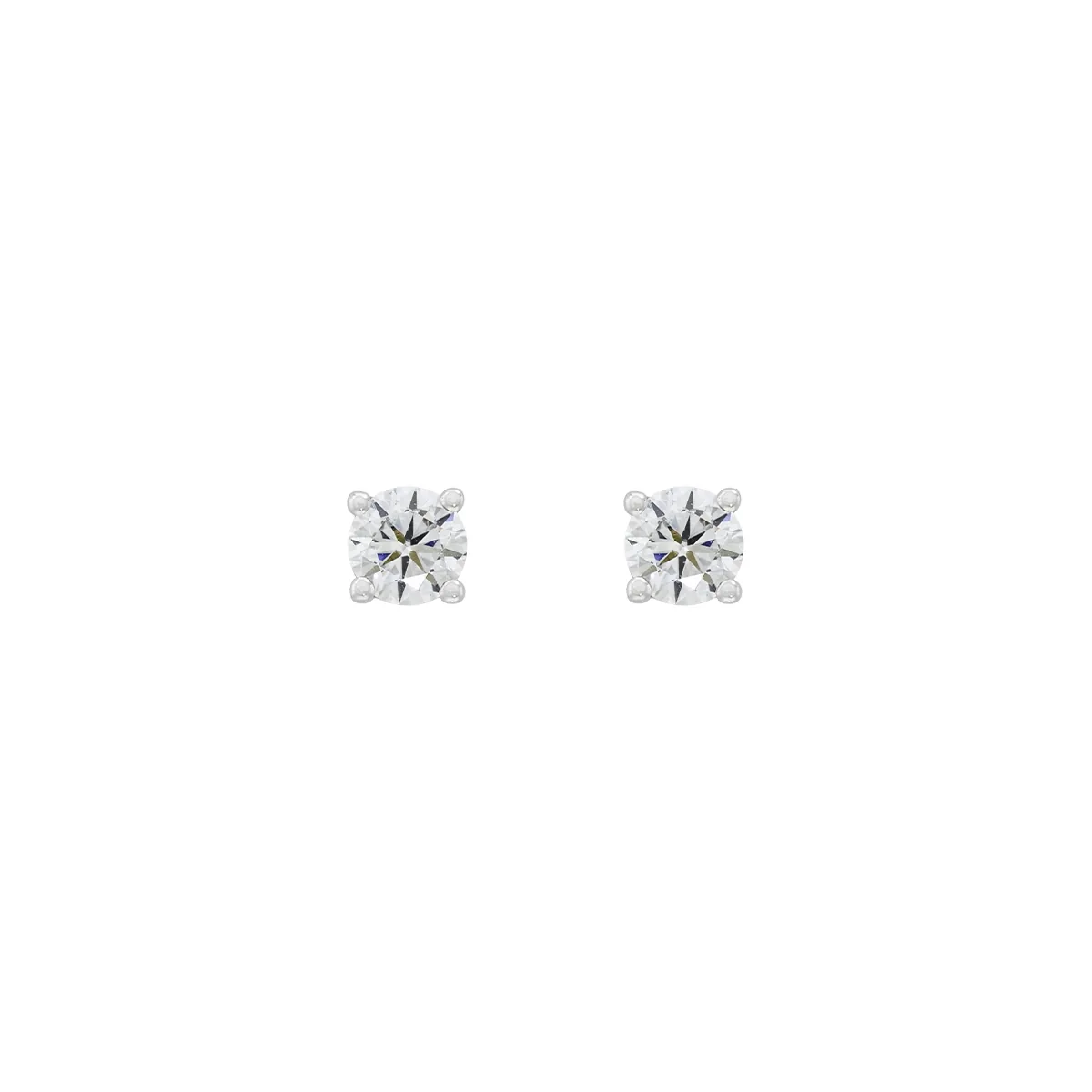 Topos studs en oro blanco de 18 Kilates, con 2 diamante de laboratorio centrales de 0.40 Ct