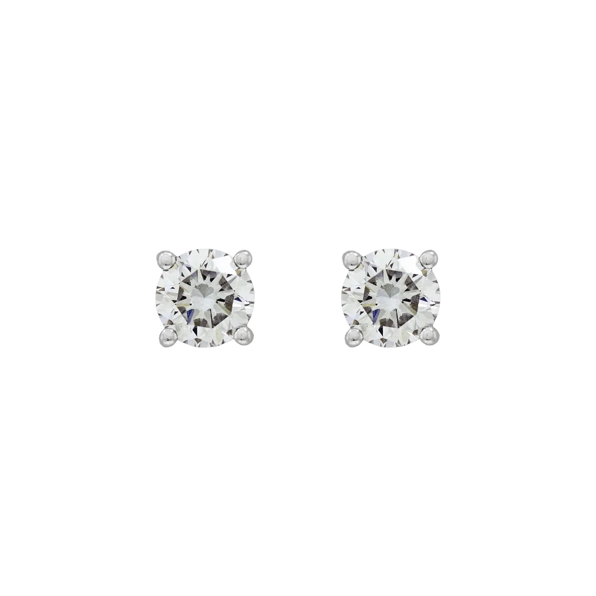 Topos studs en oro blanco de 18 Kilates, con 2 diamante de laboratorio centrales de 1.00 Ct
