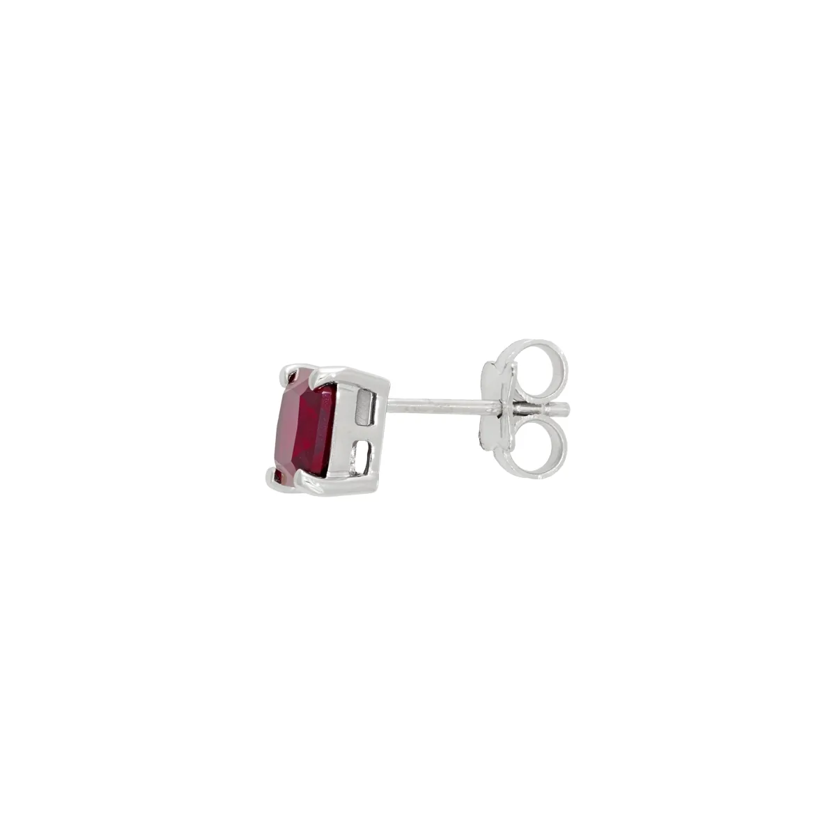 Topos studs en oro blanco de 18 Kilates, con 2 ruby laboratorios centrales de 2.45 Ct