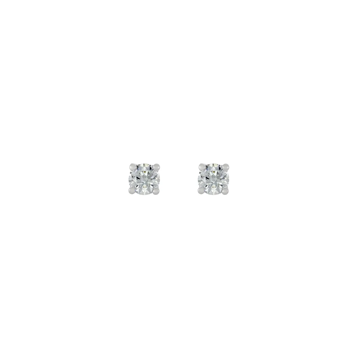Topos studs en oro blanco de 18 Kilates, con 2 zircones centrales