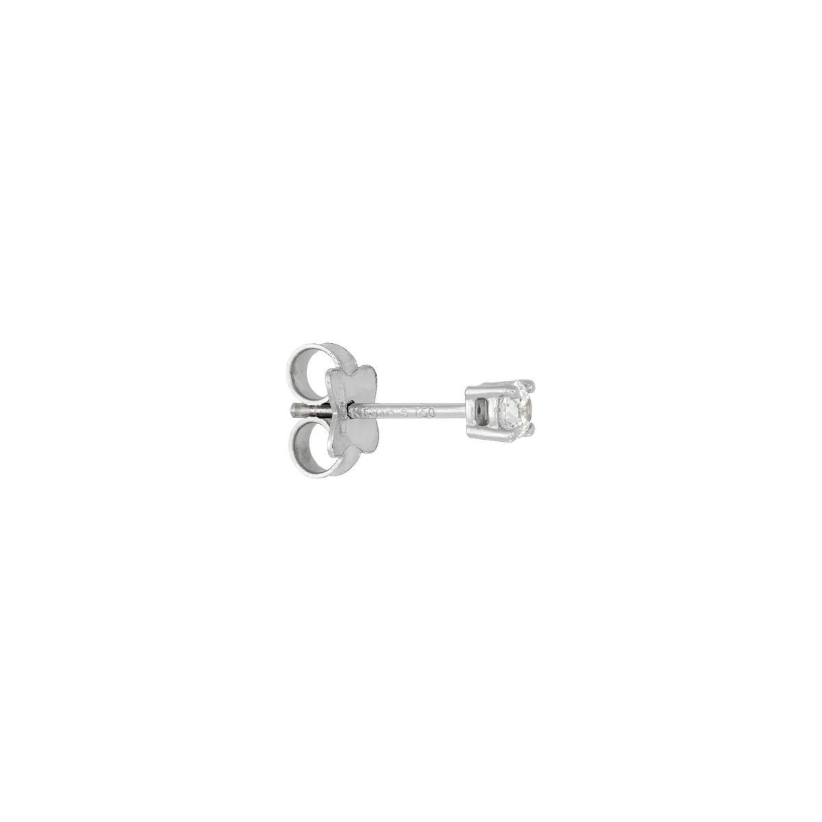 Topos studs en oro blanco de 18 Kilates, con 2 zircones centrales