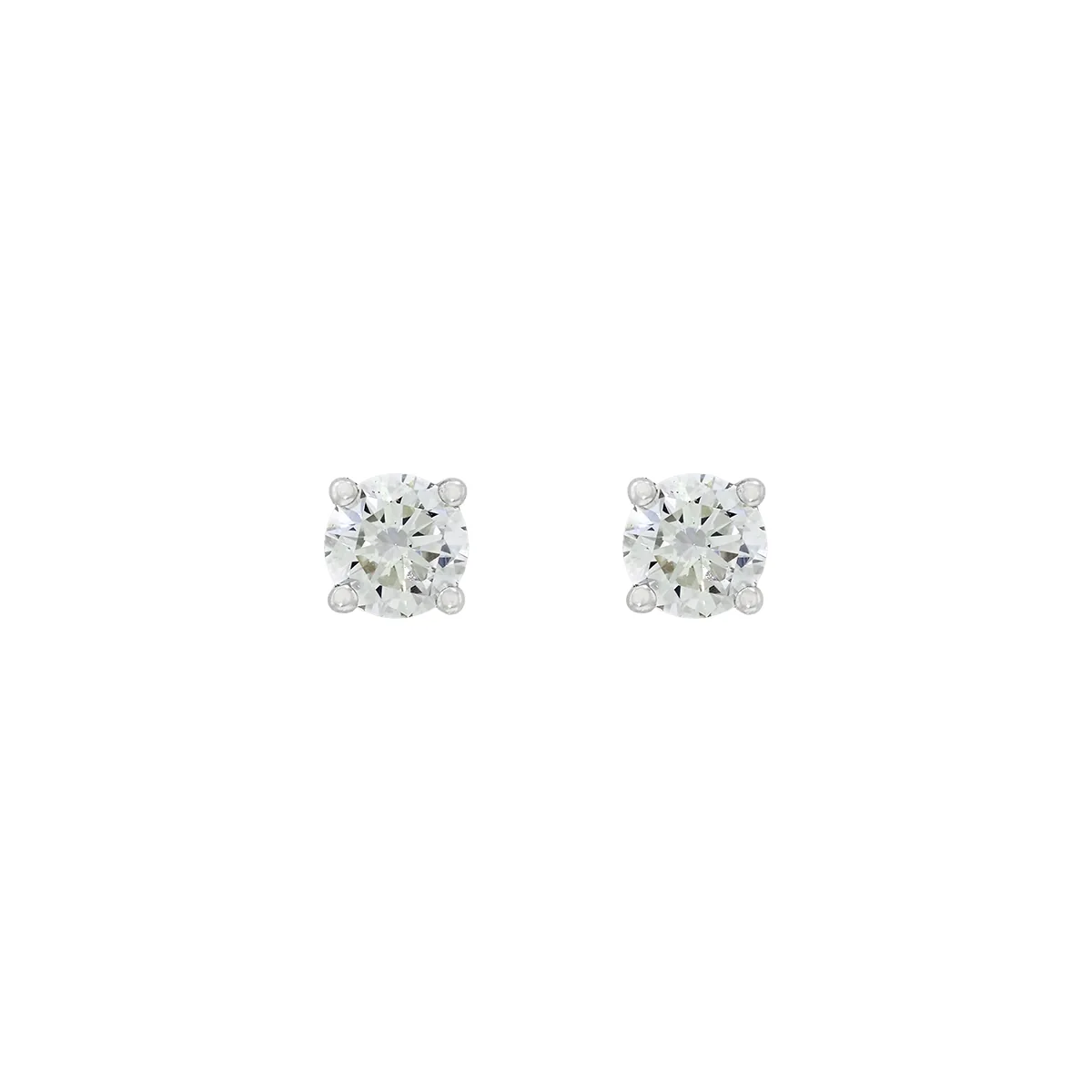 Topos studs en oro blanco de 18 Kilates, con 2 diamante de laboratorio centrales de 0.60 Ct