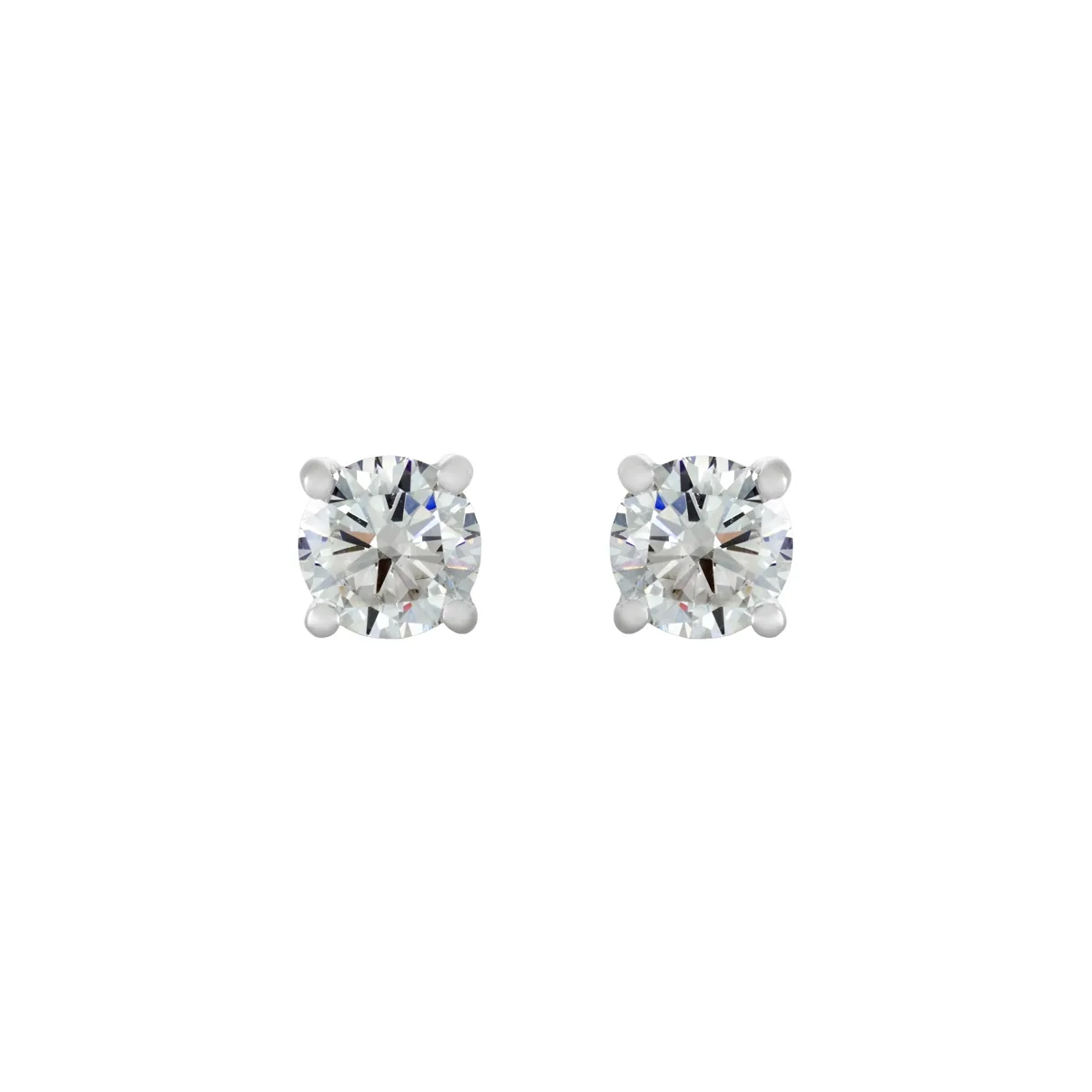Topos studs en oro blanco de 18 Kilates, con 2 diamante de laboratorio centrales de 1.00 Ct