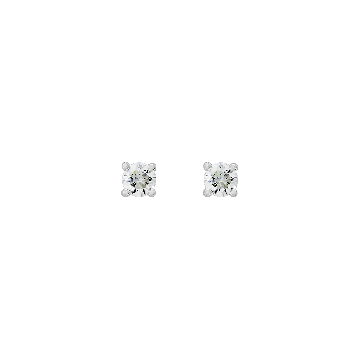 Topos studs en oro blanco de 18 Kilates, con 2 diamante de laboratorio centrales de 0.20 Ct