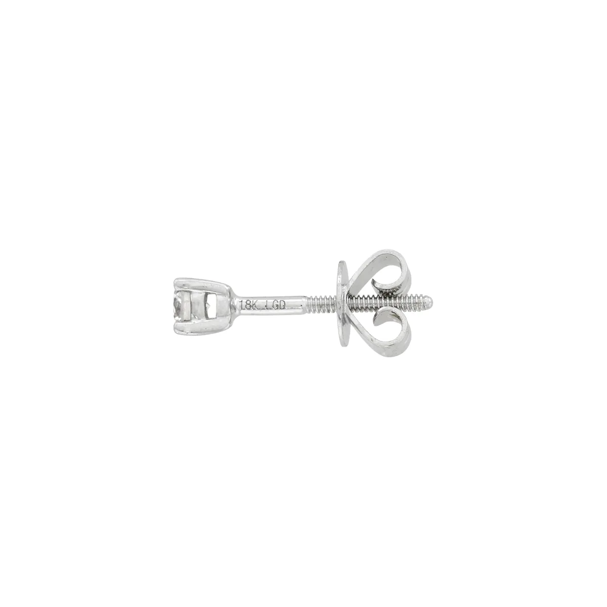 Topos studs en oro blanco de 18 Kilates, con 2 diamante de laboratorio centrales de 0.20 Ct