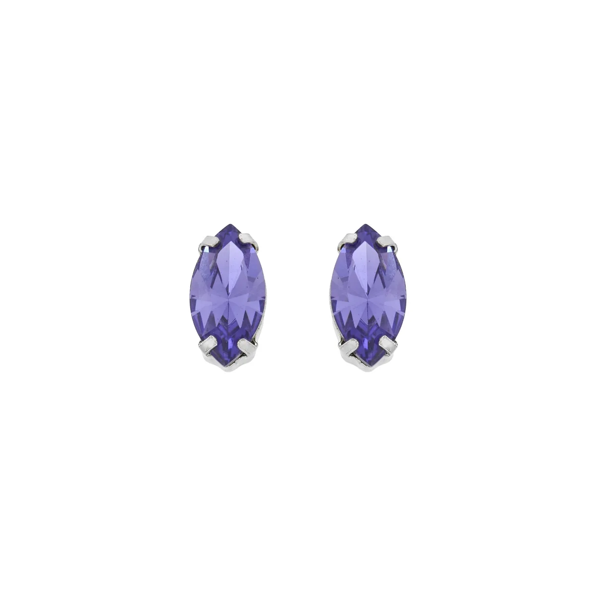 Topos studs en plata Ley 925, con 2 cristales centrales, de la coleccion Sueños