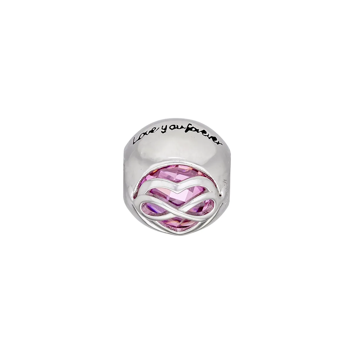 Dijes venezia en plata Ley 925, Corazon, con cristales, 12 mm. de ancho