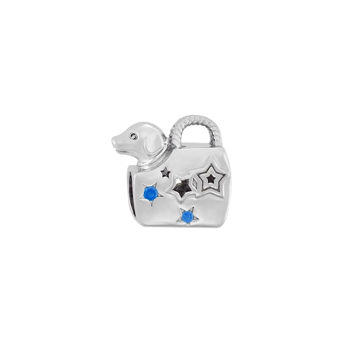Dijes venezia en plata Ley 925, Animal, con cristales