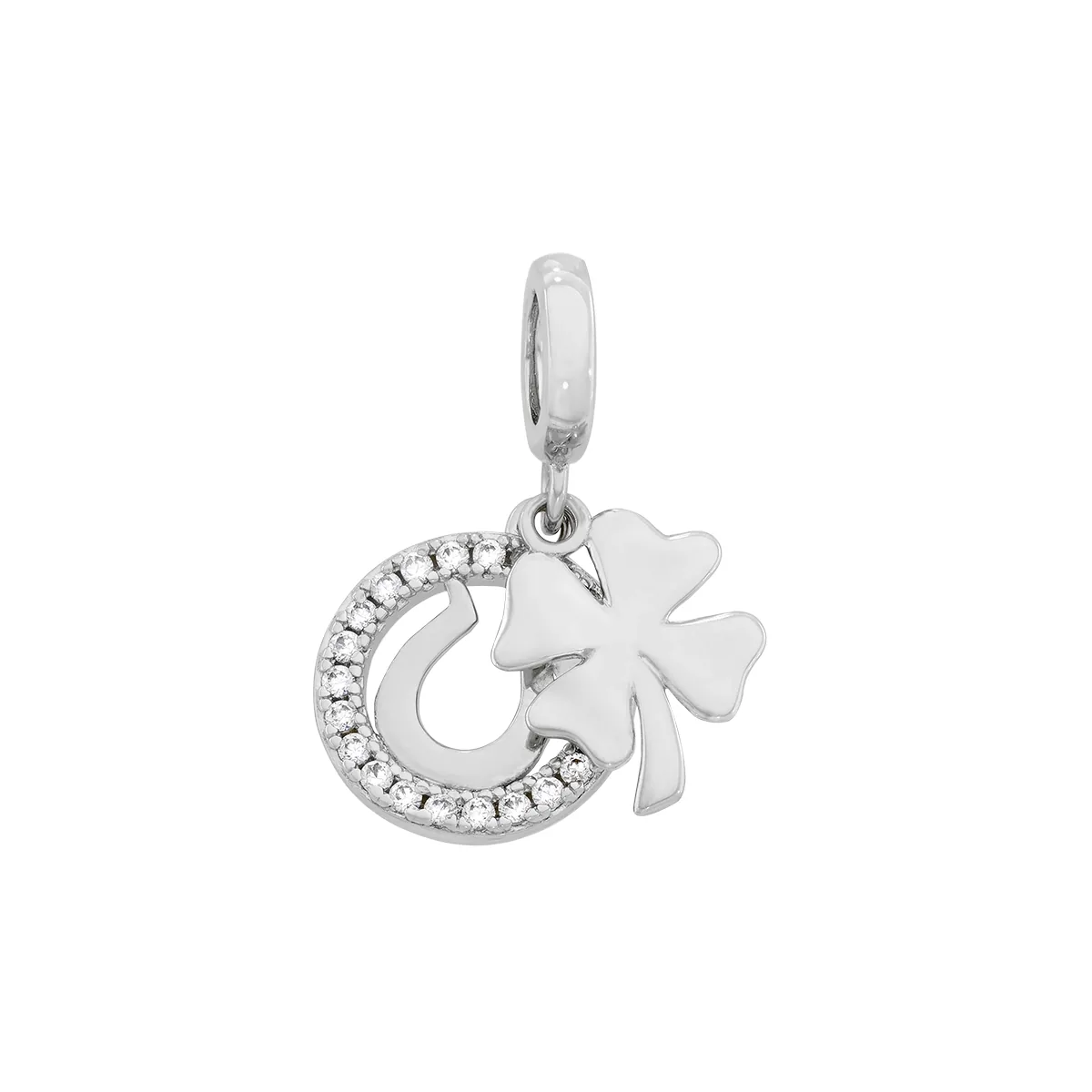 Dijes venezia en plata Ley 925, Flores, con cristales