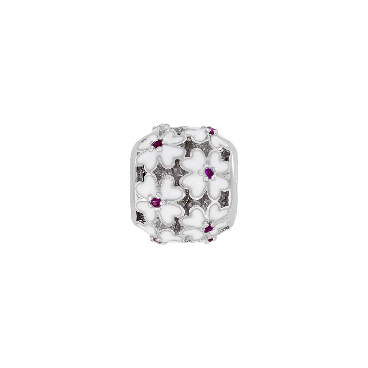 Dijes venezia en plata Ley 925, Llanta, con cristales, 10 mm. de ancho, con terminado en Esmaltado