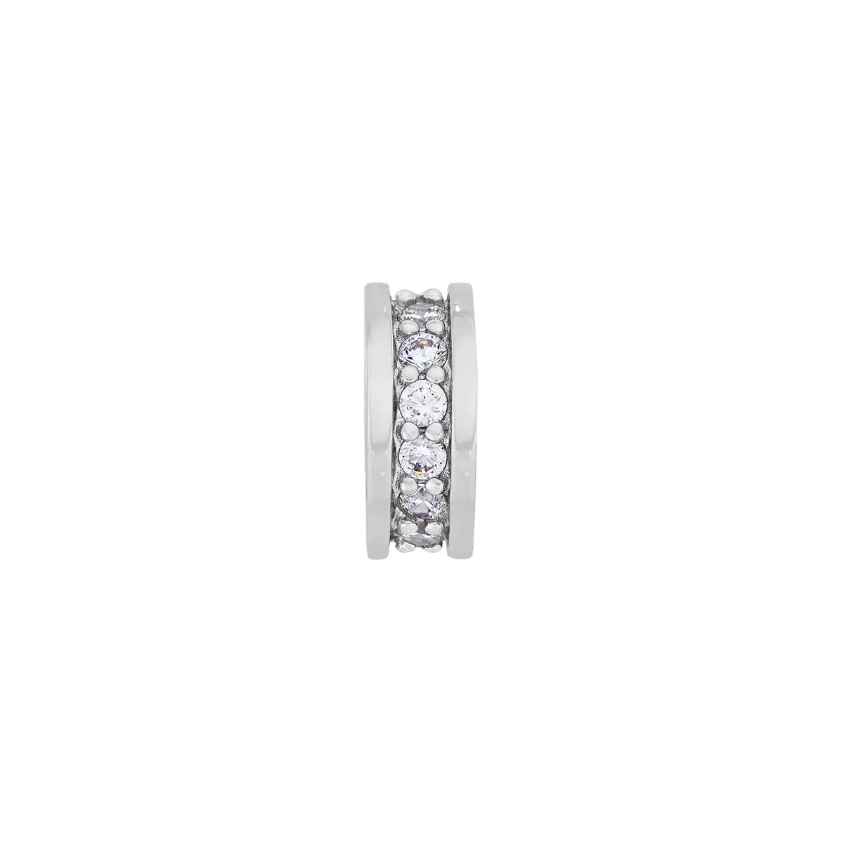 Dijes venezia en plata Ley 925, Stoppers, con cristales, 10 mm. de ancho