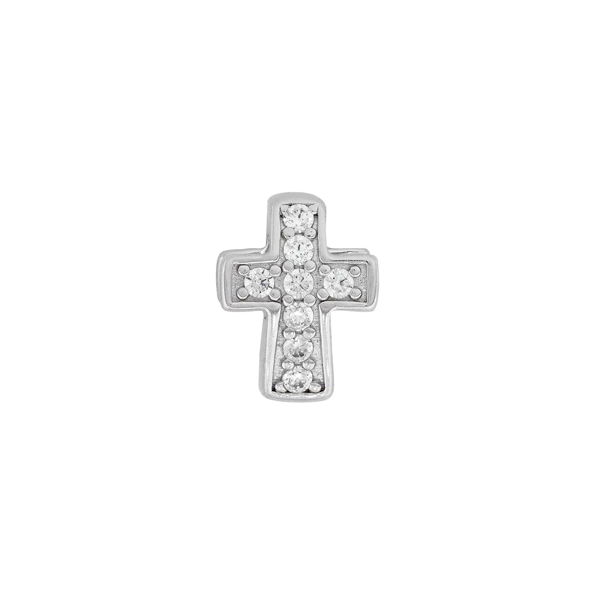 Dijes venezia en plata Ley 925, Cruz, con cristales