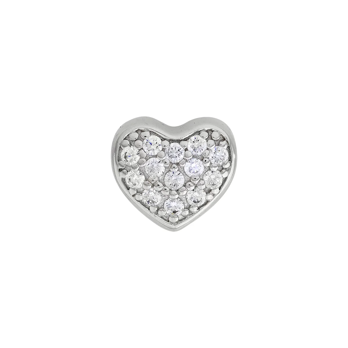 Dijes venezia en plata Ley 925, Corazón, con cristales