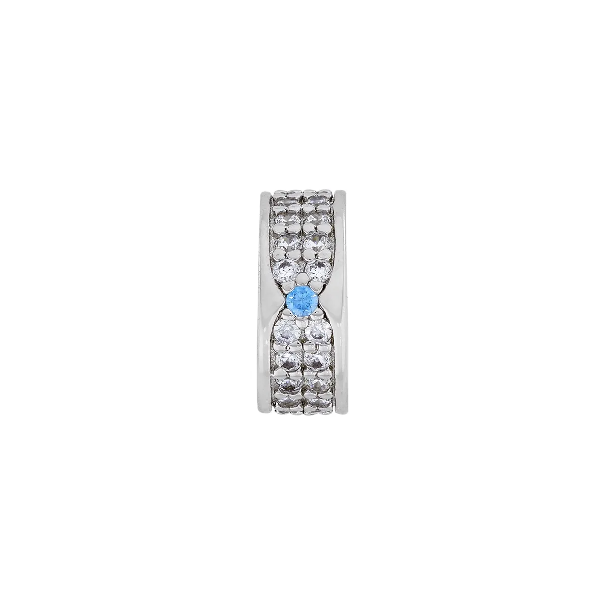 Dijes venezia en plata Ley 925, Stoppers, con cristales, 9.50 mm. de ancho