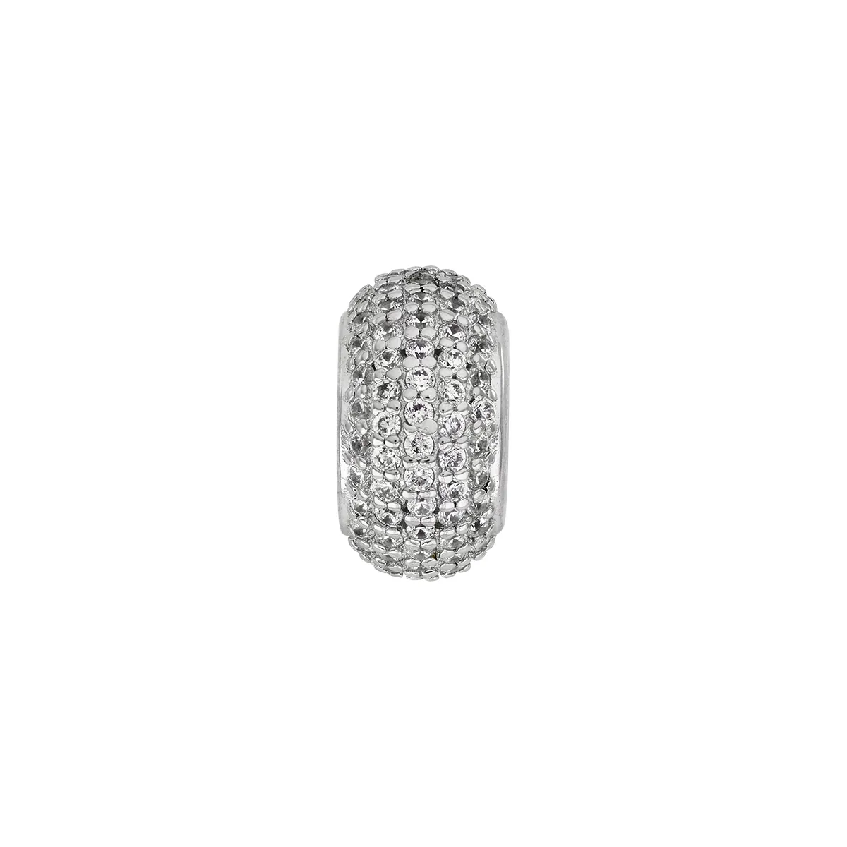 Dijes venezia en plata Ley 925, Stoppers, con cristales, 12 mm. de ancho