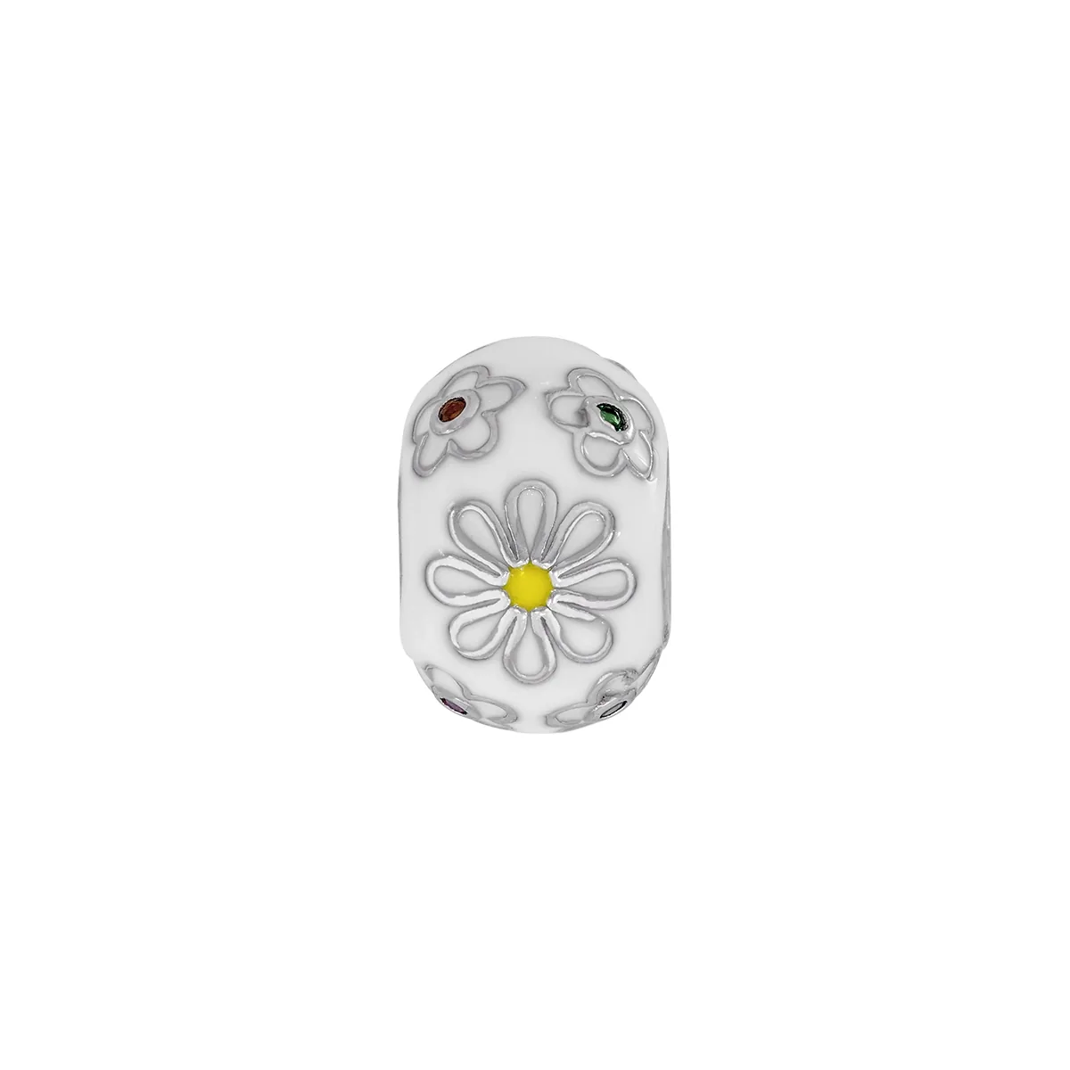 Dijes venezia en plata Ley 925, Llanta, con cristales, 11.50 mm. de ancho, con terminado en Esmaltado