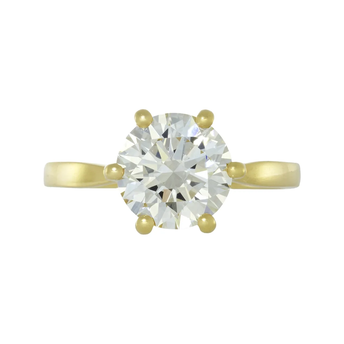 Anillo en oro amarillo de 18 Kilates, con diamante laboratorio central de 2.00 Ct