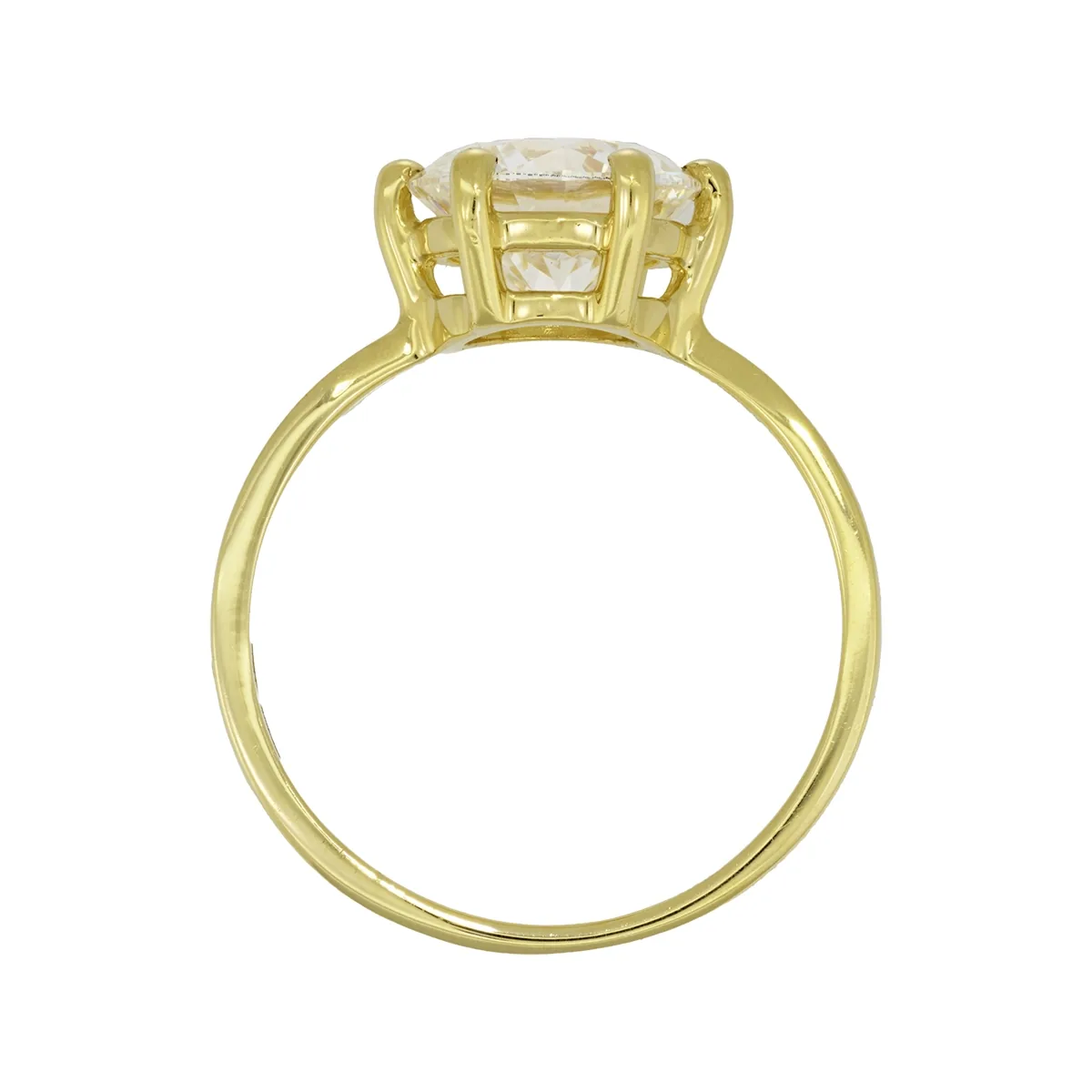 Anillo en oro amarillo de 18 Kilates, con diamante laboratorio central de 2.00 Ct