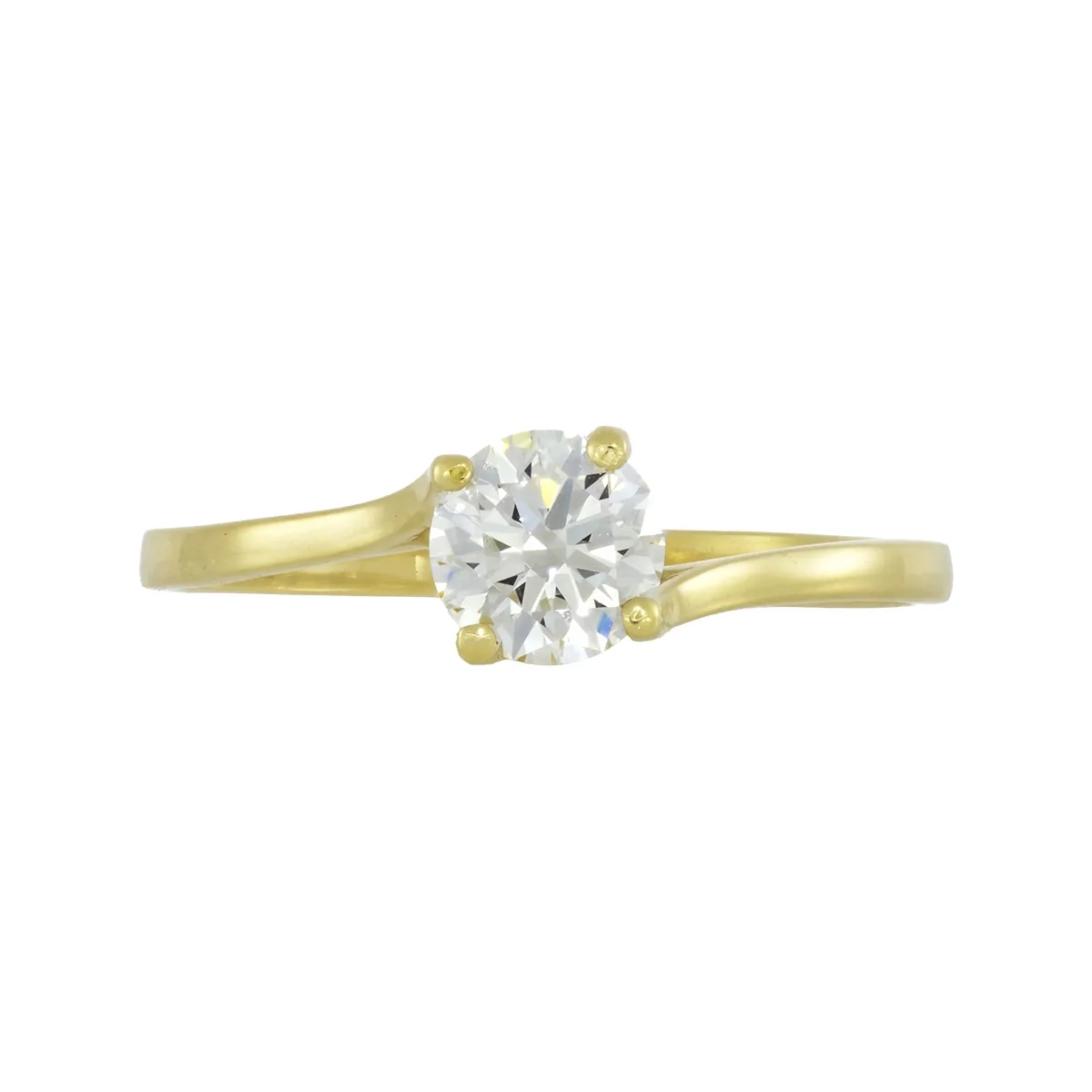 Anillo en oro amarillo de 18 Kilates, con diamante laboratorio central de 0.50 Ct