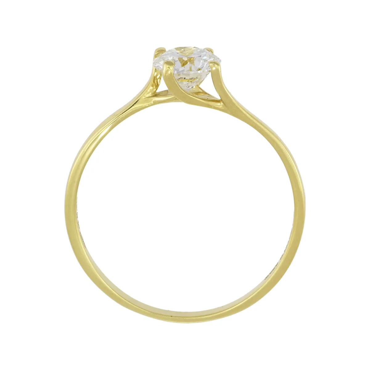 Anillo en oro amarillo de 18 Kilates, con diamante laboratorio central de 0.50 Ct