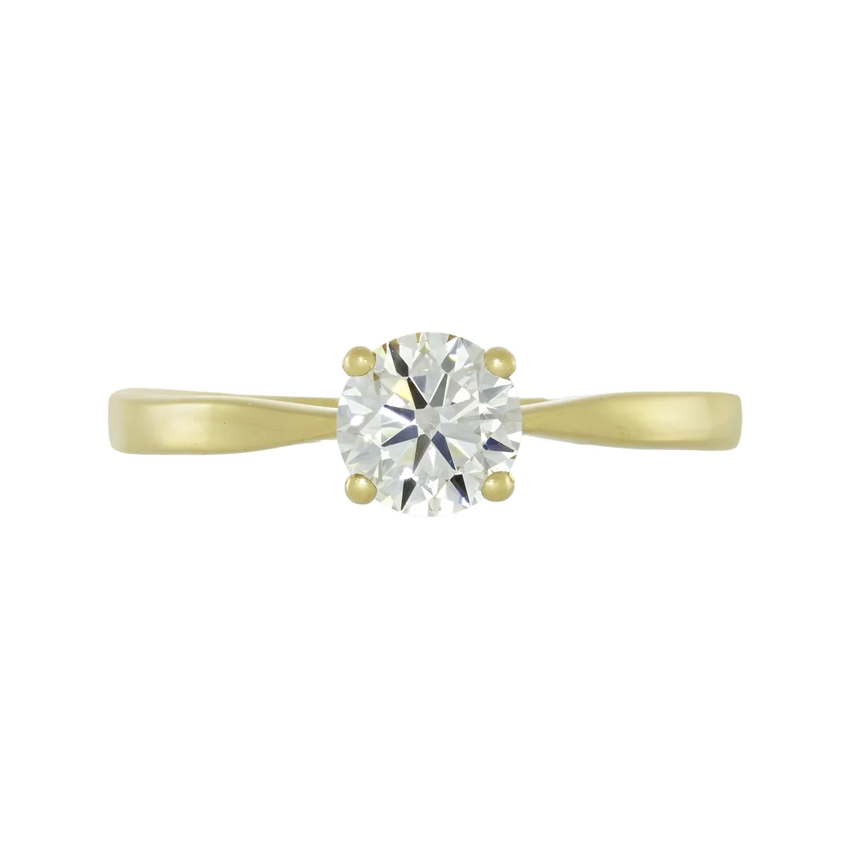 Anillo en oro amarillo de 18 Kilates, con diamante laboratorio central de 0.50 Ct