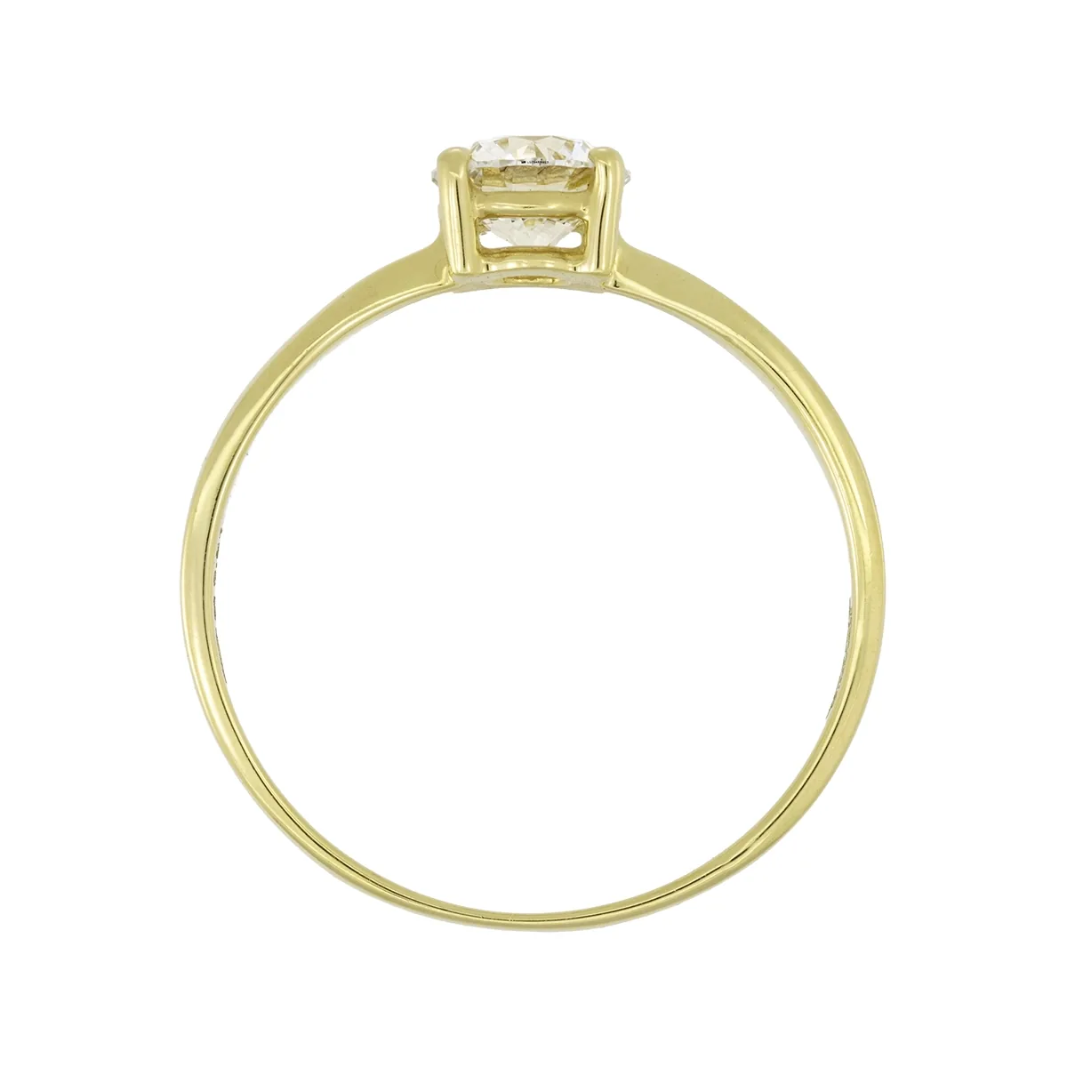Anillo en oro amarillo de 18 Kilates, con diamante laboratorio central de 0.50 Ct
