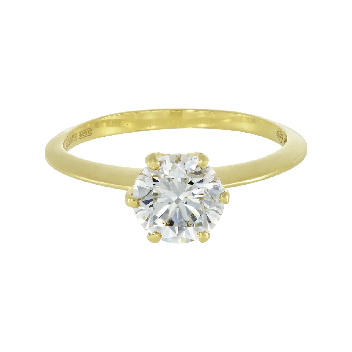 Anillo en oro amarillo de 18 Kilates, con diamante laboratorio central de 1.00 Ct