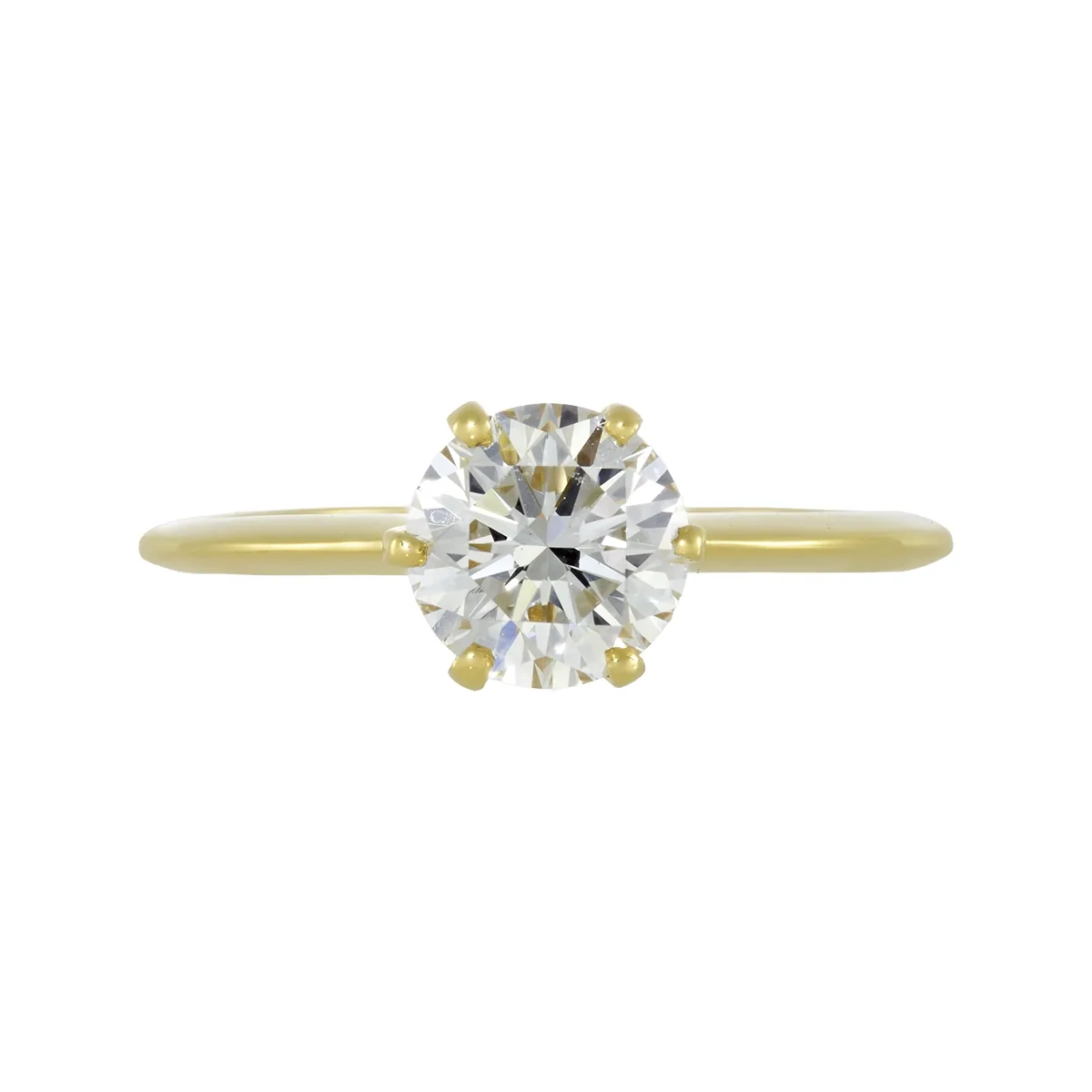 Anillo en oro amarillo de 18 Kilates, con diamante laboratorio central de 1.00 Ct