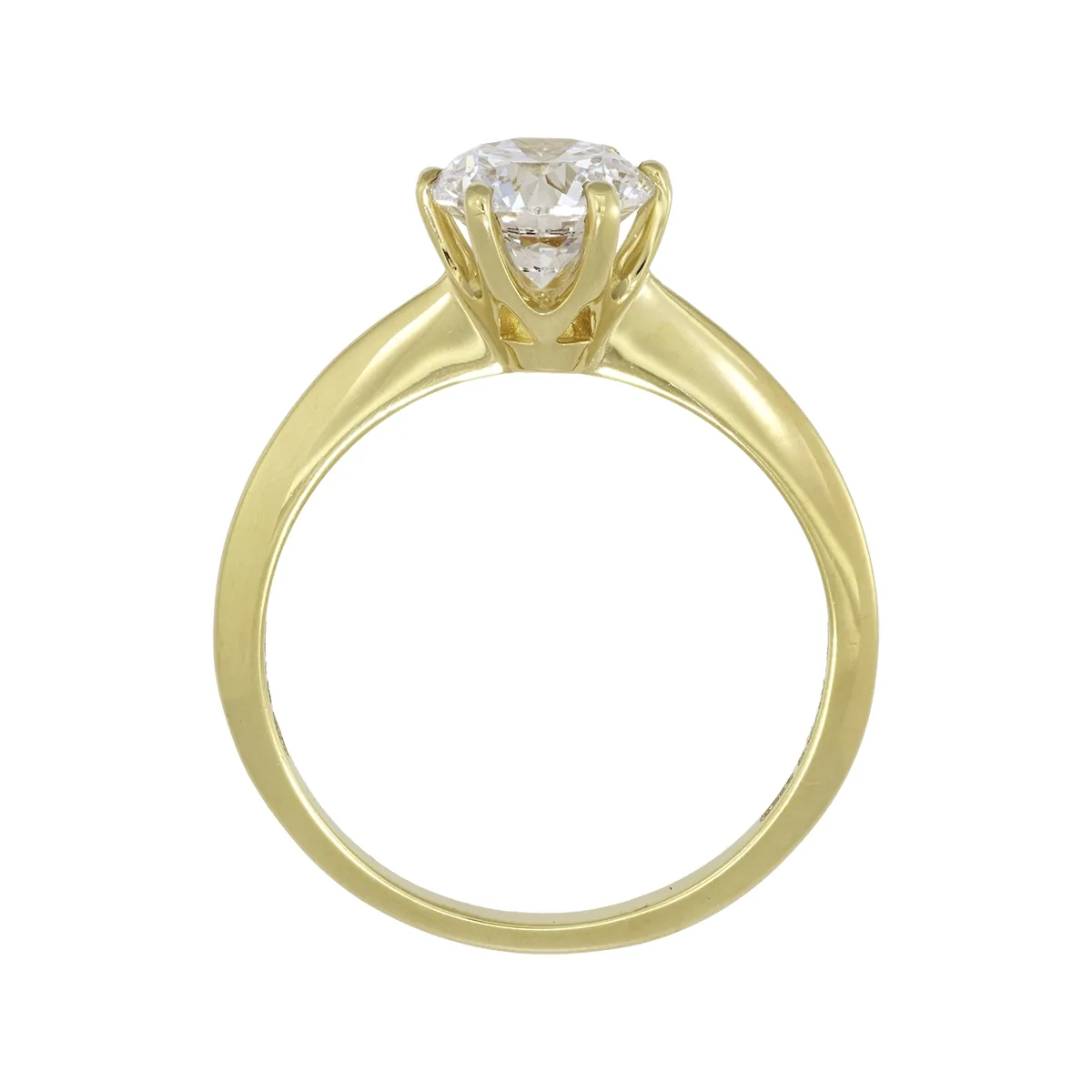 Anillo en oro amarillo de 18 Kilates, con diamante laboratorio central de 1.00 Ct