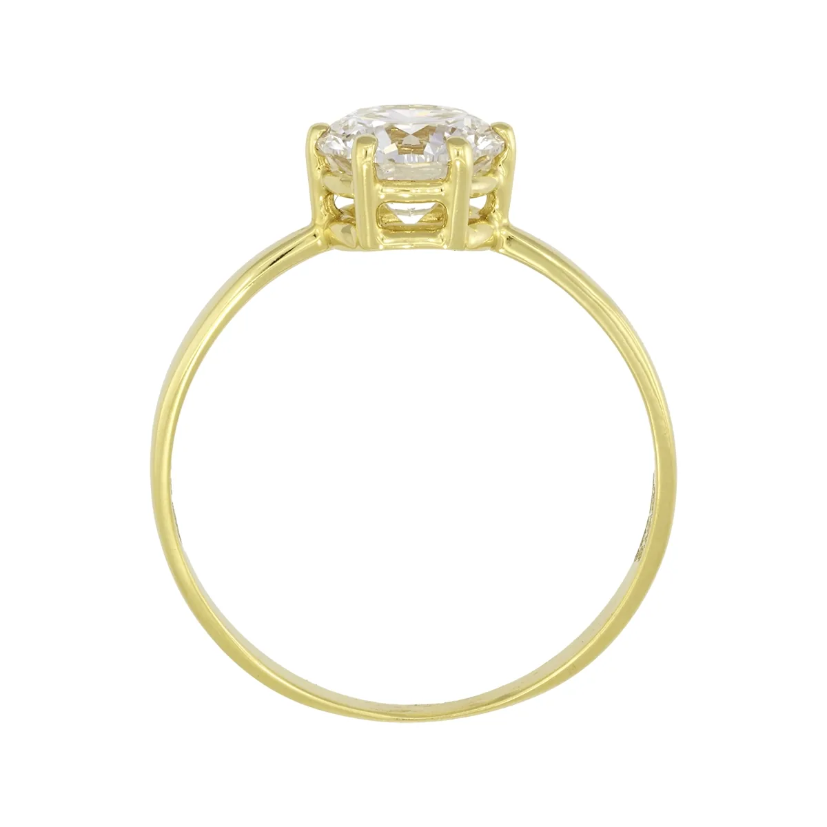 Anillo en oro amarillo de 18 Kilates, con diamante laboratorio central de 1.00 Ct