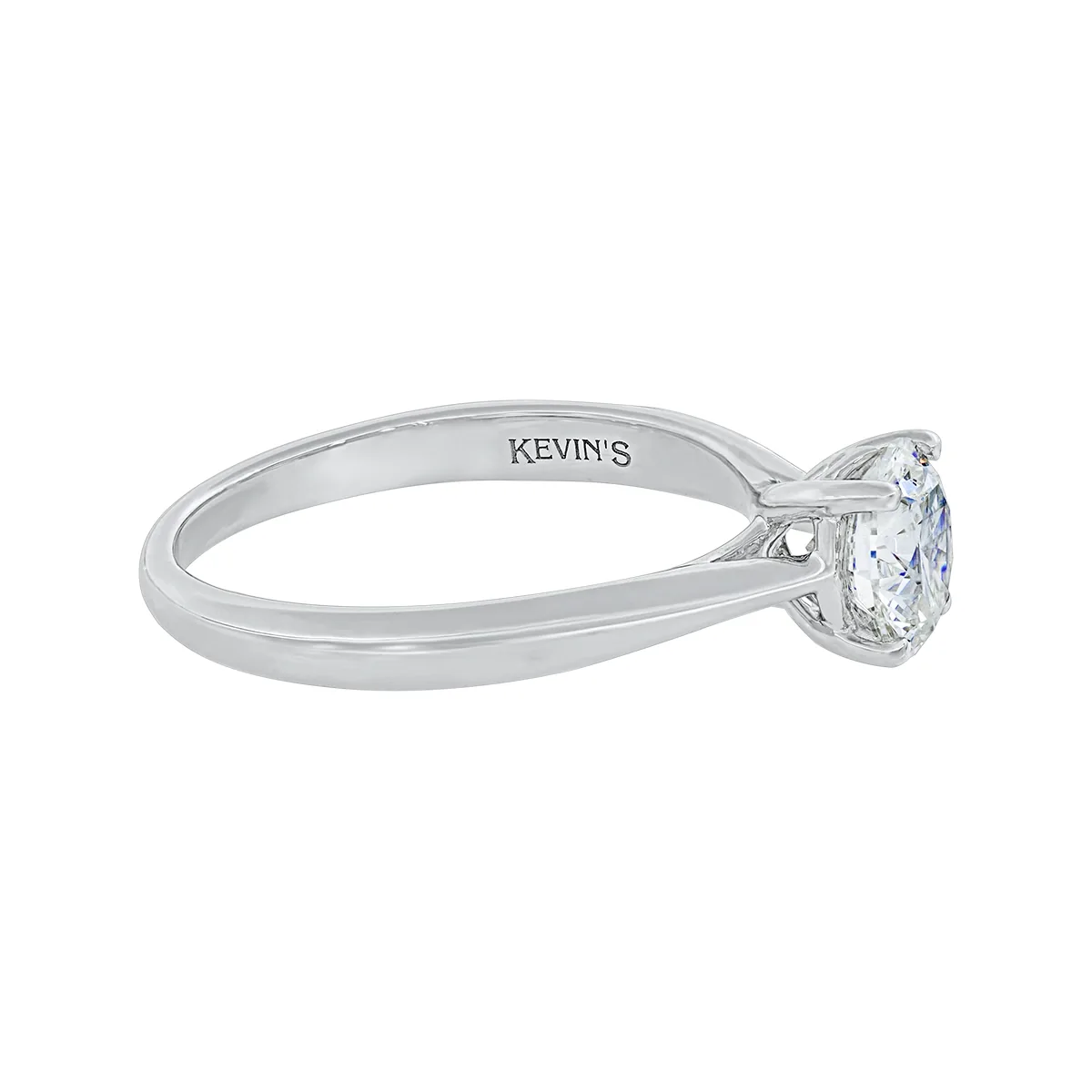 Anillo de compromiso solitario uñas, con diamante de laboratorio central redondo IGI de 1.00ct, oro tono blanco 18k, rodinado