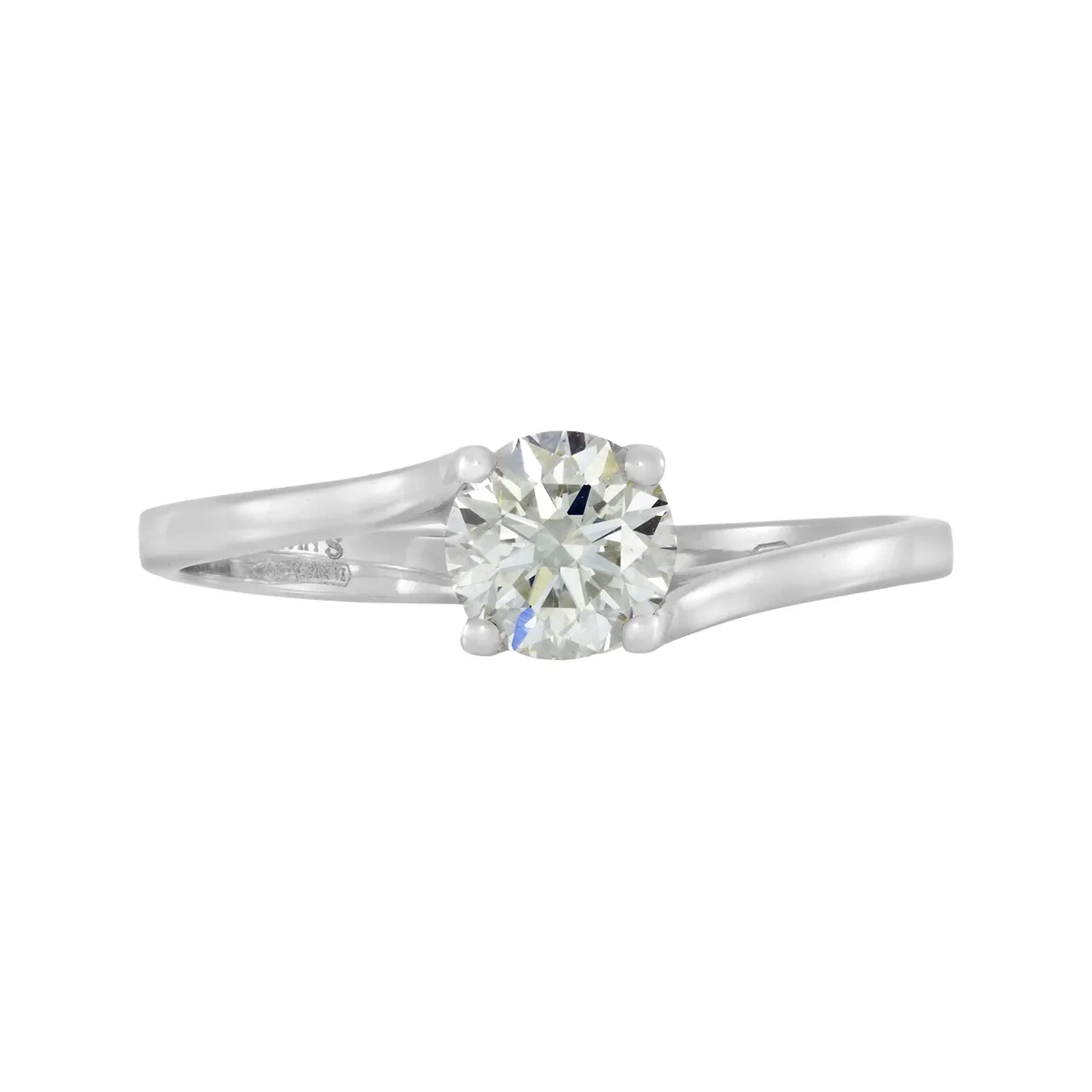 Anillo en oro blanco de 18 Kilates, con diamante laboratorio central de 0.50 Ct