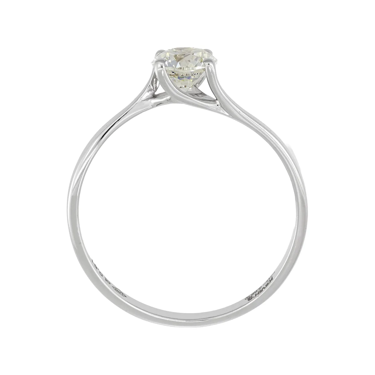 Anillo en oro blanco de 18 Kilates, con diamante laboratorio central de 0.50 Ct