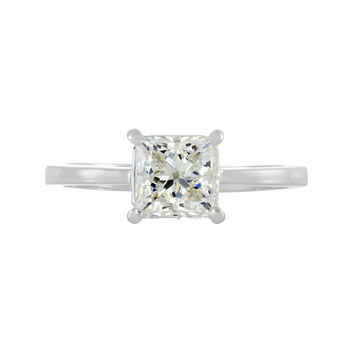Anillo en oro blanco de 18 Kilates, con diamante laboratorio central de 1.19 Ct