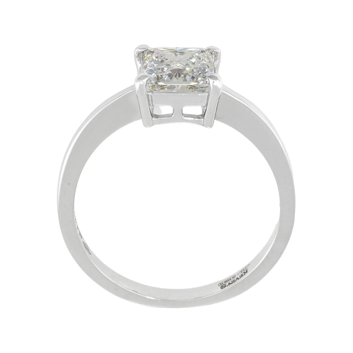 Anillo en oro blanco de 18 Kilates, con diamante laboratorio central de 1.19 Ct