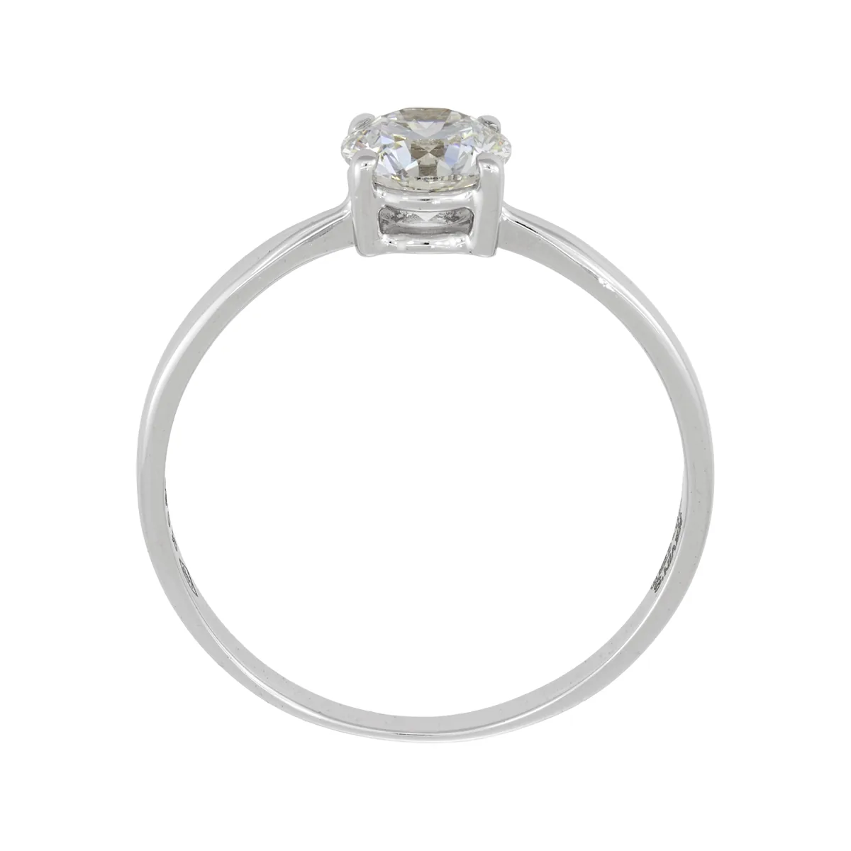 Anillo en oro blanco de 18 Kilates, con diamante laboratorio central de 0.50 Ct