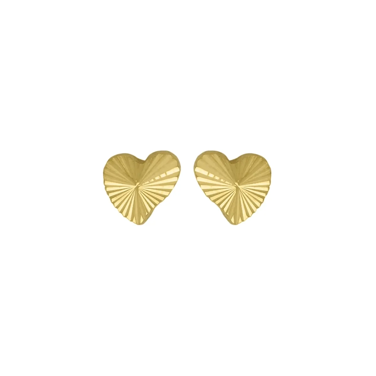 Topos en oro amarillo de 18 Kilates con visos, Corazón, 4 mm. de ancho