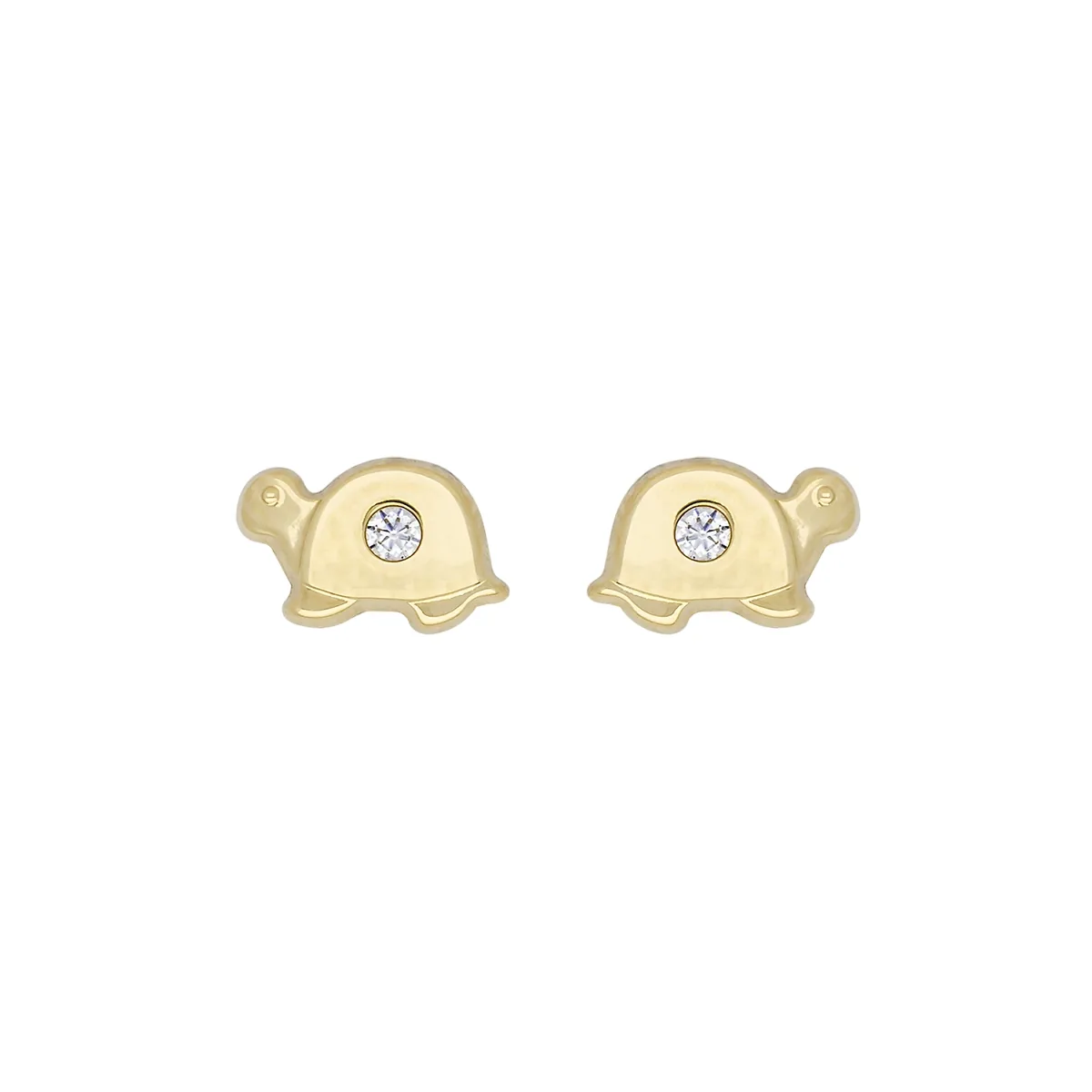 Topos de tortuga en oro amarillo de 18 Kilates, con zircones