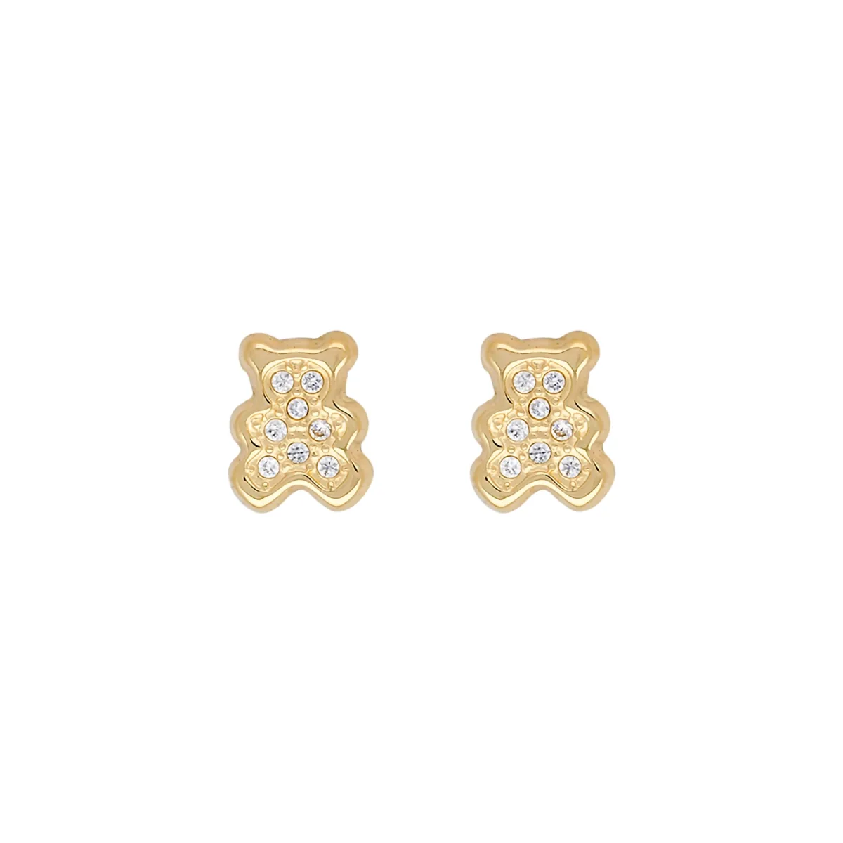Topos de ositos en oro amarillo de 18 Kilates,  con zircones