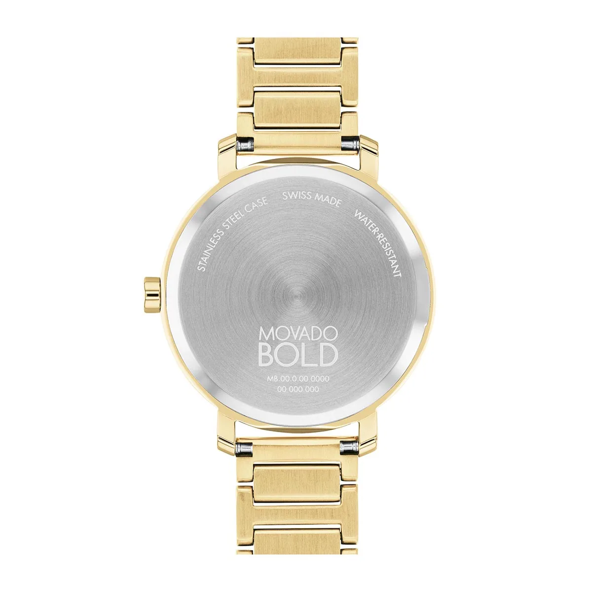 Reloj Movado análogo, para Dama, tablero redondo color dorado, estilo sin números, pulso acero color dorado