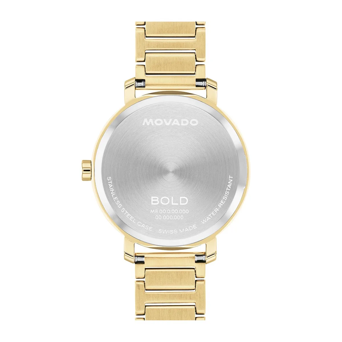 Reloj Movado análogo, para Dama, tablero redondo color dorado, estilo sin números, pulso acero color dorado