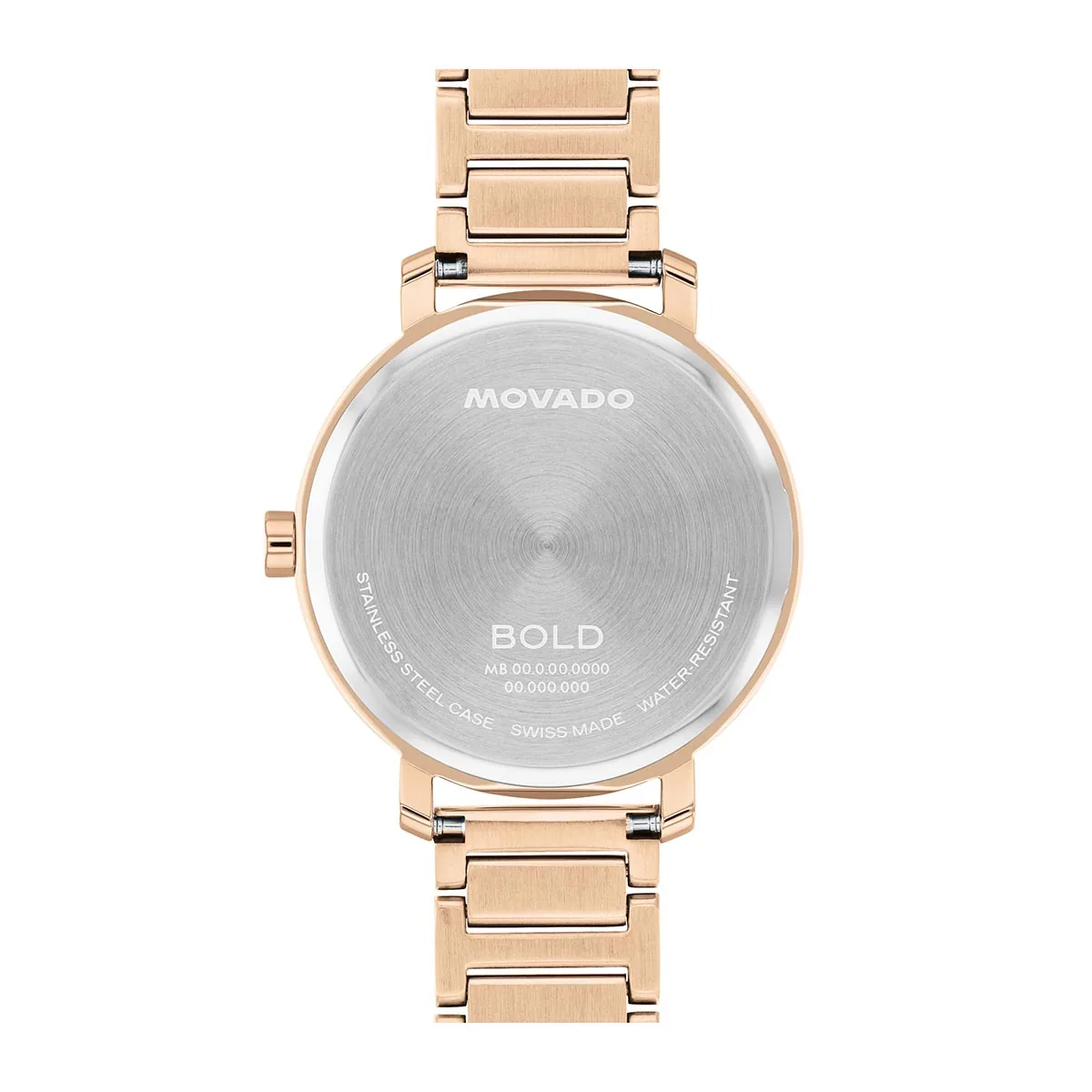Reloj Movado análogo, para Dama, tablero redondo color rosa, estilo sin números, pulso acero color rosa