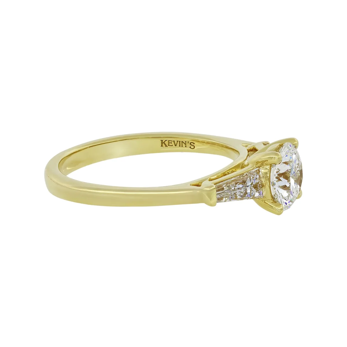 Anillo de compromiso con diamante de laboratorio central redondo IGI de 1.00ct y decoración en diamantes de laboratorio, oro tono amarillo 18k