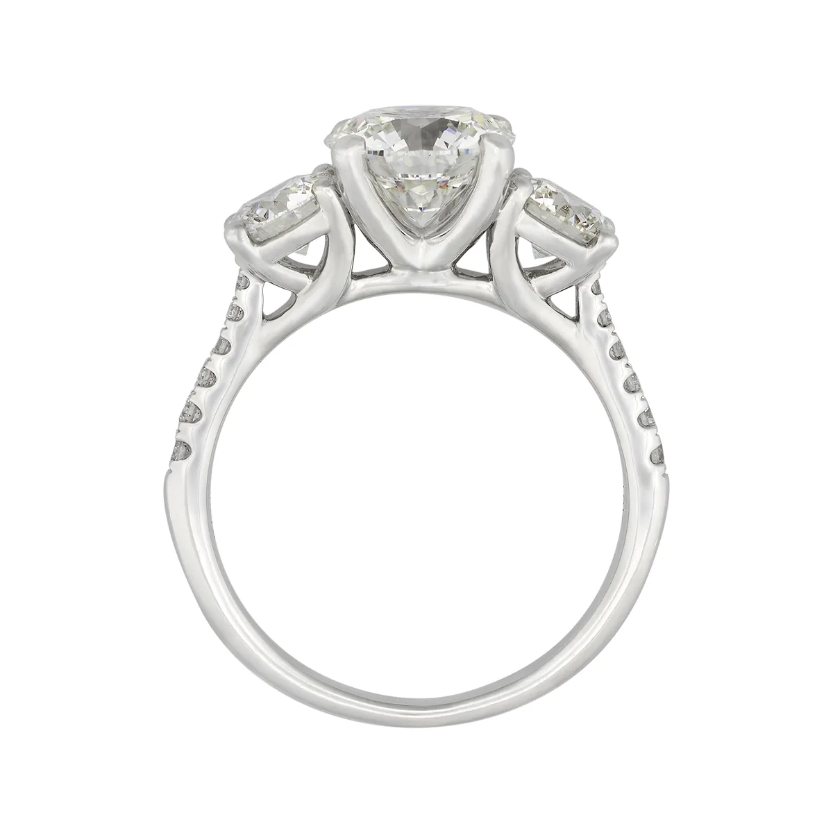 Anillo de compromiso con diamante de laboratorio central redondo IGI de 2.00ct y decoración en diamantes de laboratorio, oro tono blanco 18k, rodinado