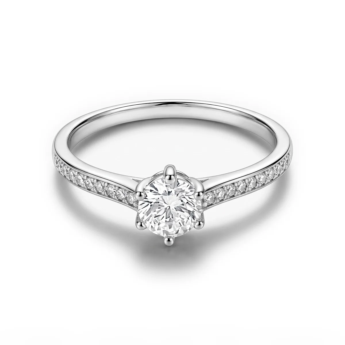 Anillo de compromiso en plata ley 925, rodinado - Colección Sueños