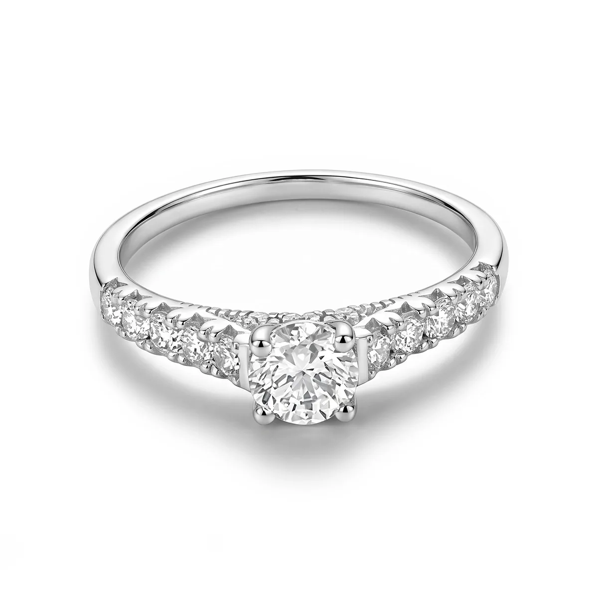 Anillo de compromiso en plata ley 925, rodinado - Colección Sueños