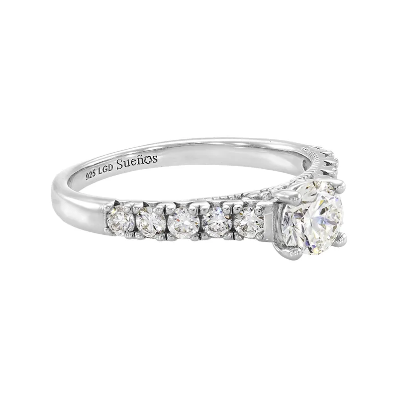 Anillo de compromiso en plata ley 925, rodinado - Colección Sueños