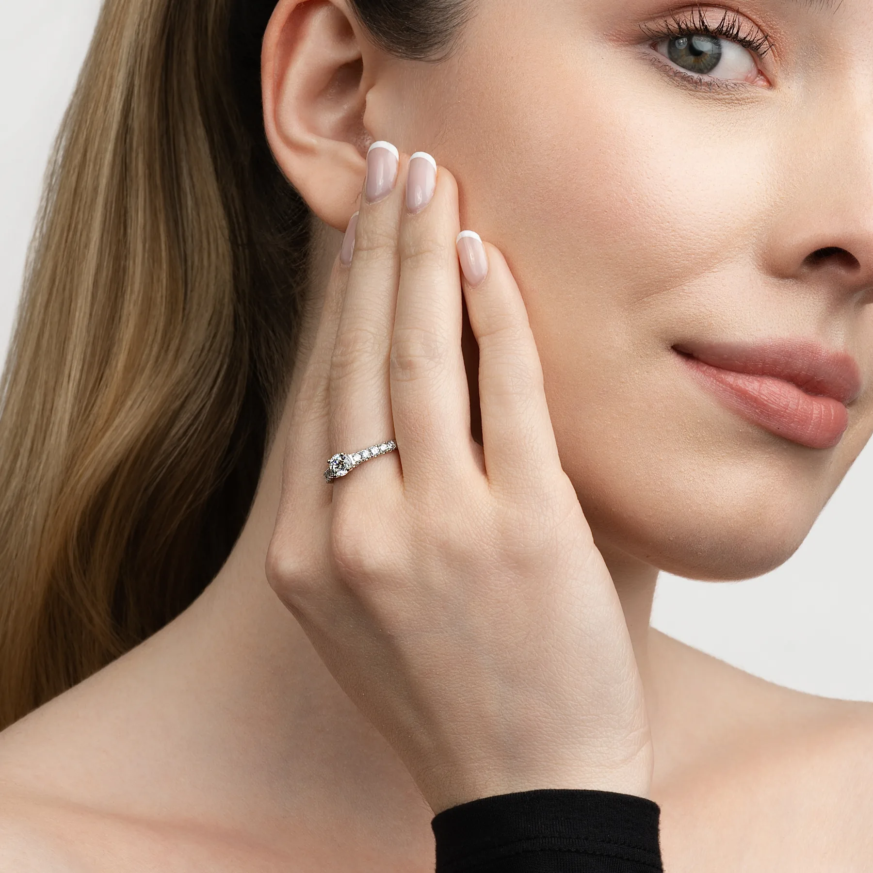 Anillo de compromiso en plata ley 925, rodinado - Colección Sueños
